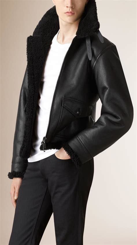 burberry shearling jackets|burberry men's shearling jacket.